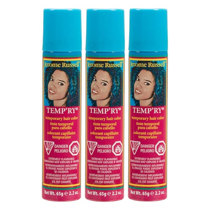 Jerome Russell Temp'ry Spray-on Roman Bronze Hair Color, 2.2oz x 3 pack