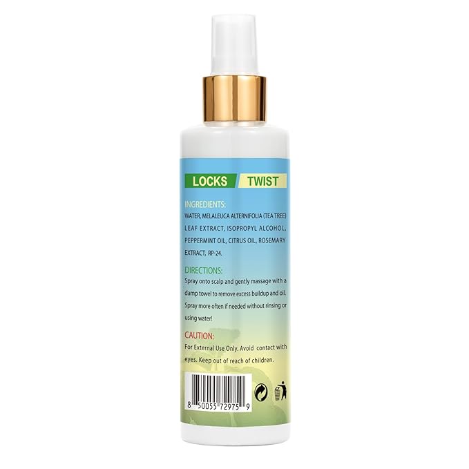 No-Water Braid Shampoo for Locs, Twists, Weaves - Rinse-Free, Dreadlock Shampoo for Build-Up, Odor, Itch & Flakes, No Residue, Chemical-Free, 6.8 fl oz