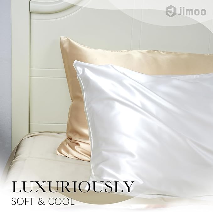 100% Mulberry Silk Pillowcase for Hair and Skin, 22 Momme Natural Silk Pillow Case with Zipper, Both Sided Pure Silk Pillow Cover for Women Mom Men (Beige, Queen 20''×30'')
