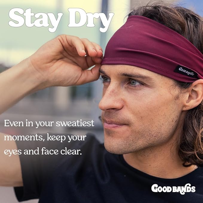 Sweatband for Men and Women - Unisex Non Slip Headband That Wicks Moisture and Eliminates Excess Sweat - Durable & Long-Lasting - Running, Sports, Gym