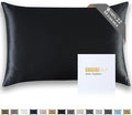 ZIMASILK 22 Momme Silk Pillowcase for Hair and Skin - 100% Pure Mulberry Silk with Hidden Zipper, Grade 6A Luxury Pillow Case for Women, Soft & Durable, Gift Box (Standard 20"x26" Black)