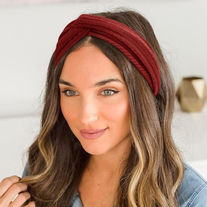 Elastic Knotted Headbands for Women Wheat Pattern Cloth Head Hair Bands for Women's Hair Non Slip Boho Wrap Twisted Hair Accessories