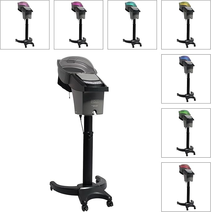 Salon Hair Steamer, 700W 7 Color Light Professional O3 Ozone Salon Micro Mister Height Adjust Hair Hairdressing Color Processor Machine HairTreatment Machine (Black)