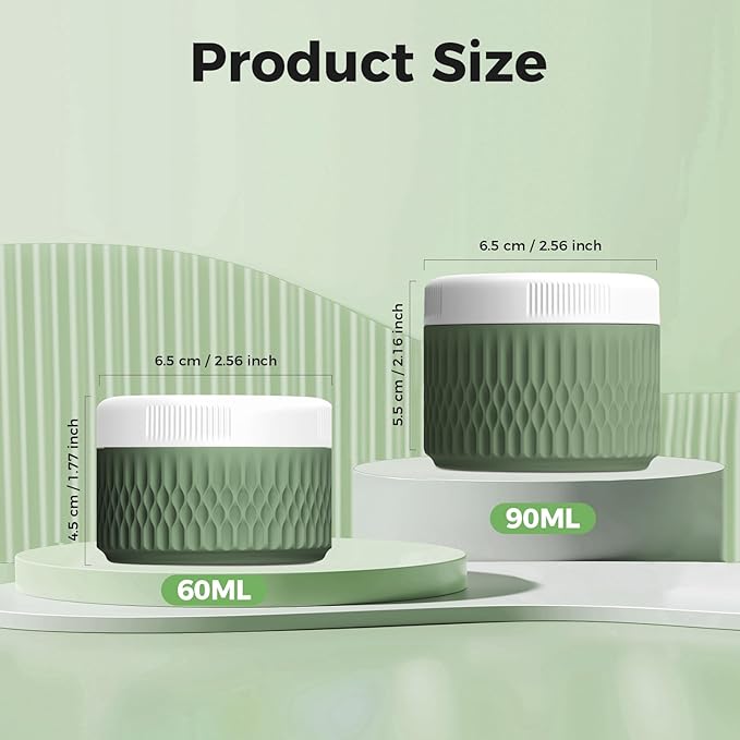 Silicone Cream Jars BPA Free, TSA Approved 1.3oz Travel Size Containers, Leak-proof Travel Essentials with Lid for Cosmetic Face Hand Body Cream