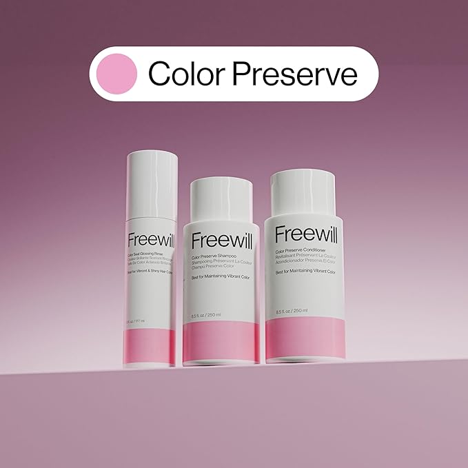 Freewill Color Preserve Shampoo, Gentle, Moisturizing and Nourishing Shampoo for Color-Treated Hair, Fights Color Fade to Help Maintain Vibrancy, 8.5 oz