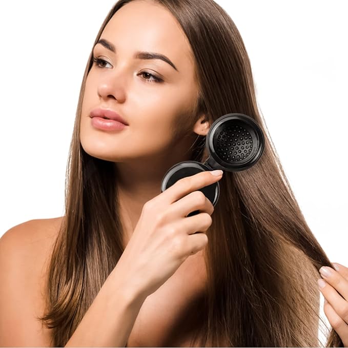 Mini Folding Hair Brush with Mirror - 50 Pack Pocket Travel Brush for Girls, Black