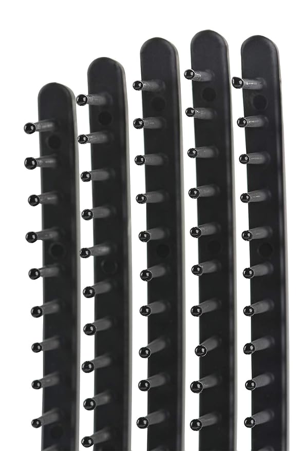 Premium Tangle Buster Brush – Soft Nylon Travel-Friendly Bristles – Long Durable Rubber Handle – Ideal for Wet and Dry Hair & Easy Grooming, Black Color