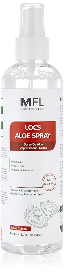 Made For Locs Vegan Aloe Refresher Spray | Hydrating Moisturizer for Locs & Dreadlocks, Natural Hair Care | Nourishing Locs Spray with Aloe Vera, 8 oz