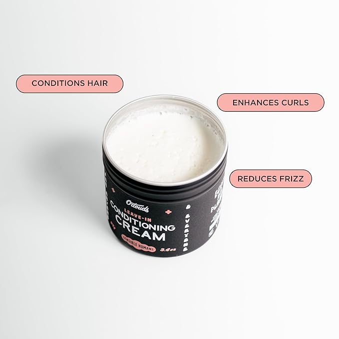 O'Douds Conditioning Cream - Natural Hair Styling Cream & Leave-In Conditioner with Light Hold & Medium Shine - Shea Butter, Aloe Vera & Castor Oil - Mandarin & Vanilla Scent, 4 oz.