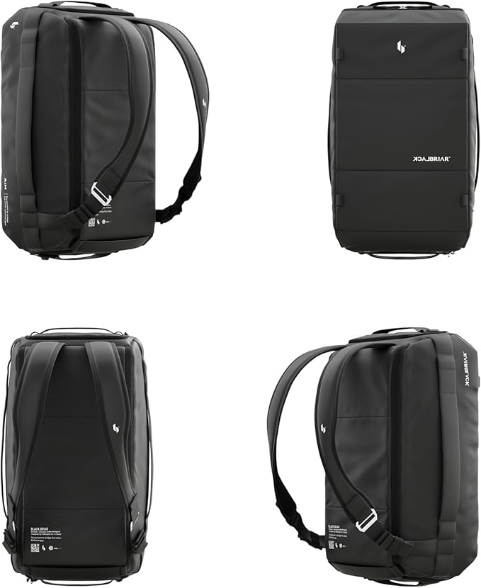 Blackbriar Range Duffel 40L Ash Black 2.0 Version, Convertible Backpack with Patented Magnetic Access, Modular S-Partition, Dual Shoe Garage | Waterproof Drycoatex™ for Tactical, Travel, Gym
