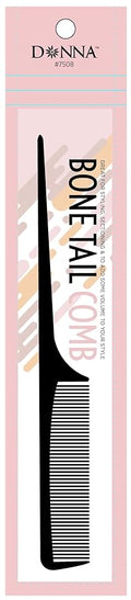 DONNA Bone Tail Comb – Assorted Color Pastel Styling Comb for Sectioning, Volume & Parting – Fine Tooth Hair Comb for Women, Men & Professionals BLACK COLOR