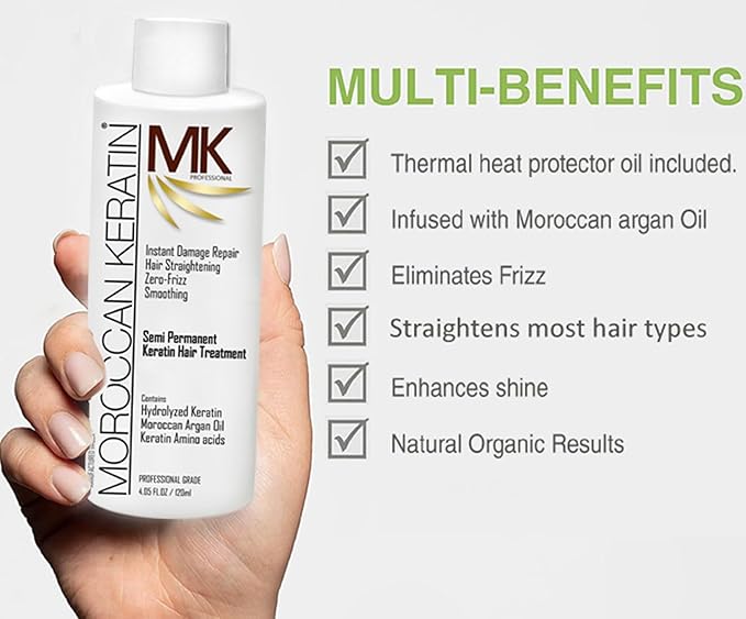 Hair Treatment Straightening Blowout Brazilian Smoothing Professional Results Salon and Home Use , Long Lasting organic results 4-6 months 4pc Set
