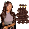 34 34 34 Inch Chocolate Brown Body Wave Bundles Human Hair Color 4 Bundle Niegmeag Brazilian Virgin Remy Hair Extensions Dark Brown Body Wave Bundle