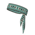 Men Women Beauty Skinny Sports Sweatbands Head Accessories for Running Fitness Shower, Long Multi Style Teal Turquoise Tribal Navajo Aztec Geometric Ethnic Pattern Head Ribbon Headwear