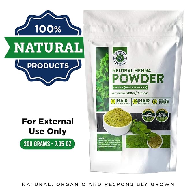 Natural Henna Hair Color Dye, 100% Pure Henna Powder for Hair Growth Organic (200g/7.05 ounce, Colorless)