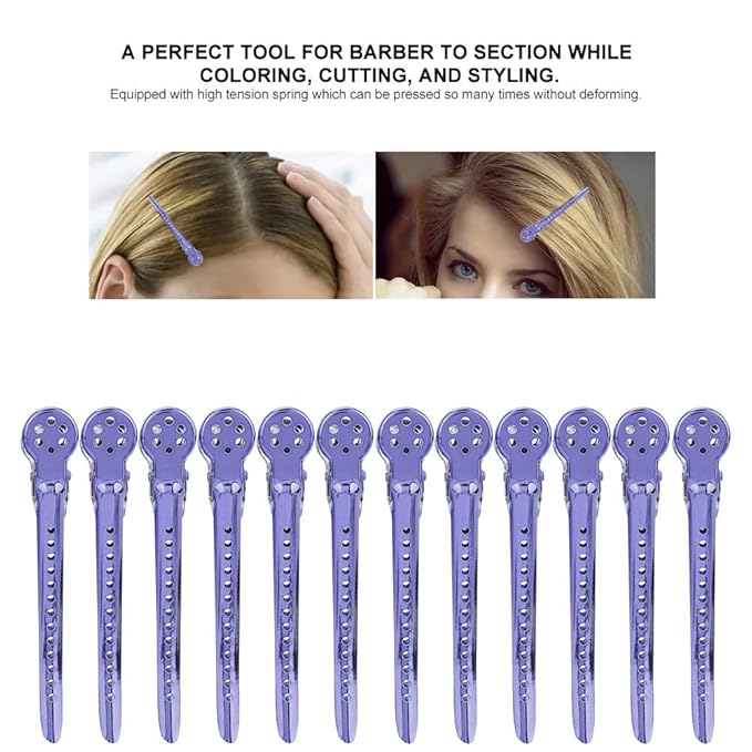 Hair Styling Clips, ANGGREK 12pcs/Box Hair Styling Clips Hairdressing Salon Sectioning Hairpins Duck Billed Hair Cutting Clips for Thick and Thin Hair Salon Styling 6 Colors()