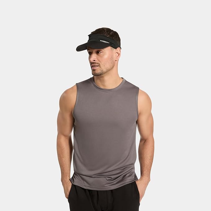 MISSION Cooling Stretchy Visor - Unisex Visor Hat for Men and Women, No Slip Band, UPF 50 Sun Protection Visor