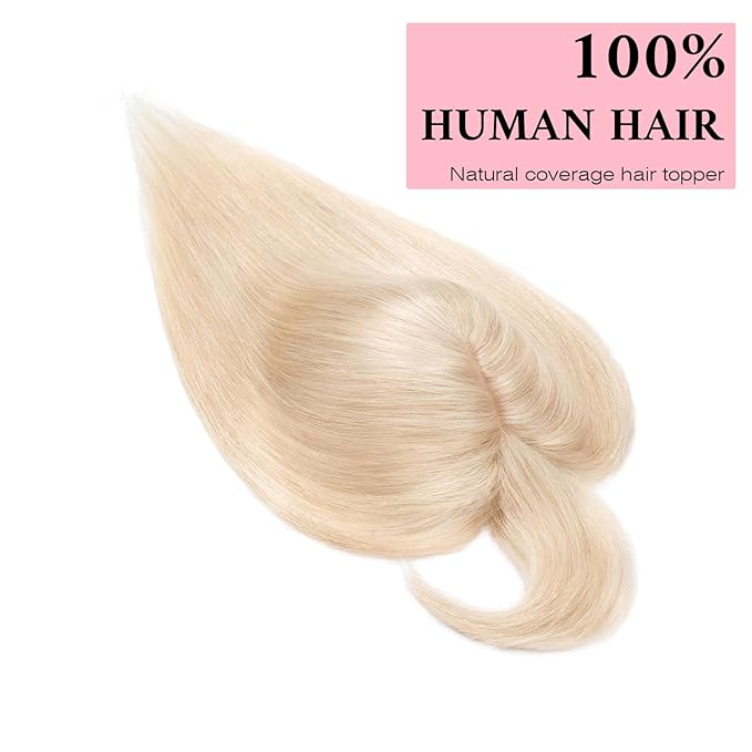 SEGO 100% Real Human Hair Toppers, with Air Bangs, Silk Base 150% Density, Clip in Topper, 2.7肺5.1・ HairPieces for Women, with Thinning/Hair Loss Cover Gray