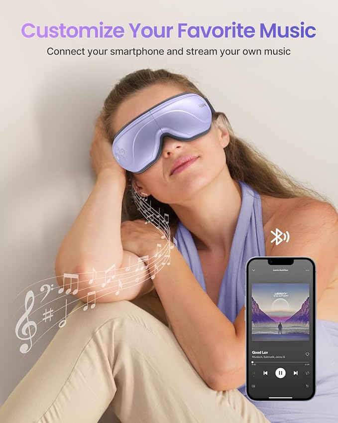 RENPHO Eyeris 2 Eye Massager with Heat, Birthday Christmas Gifts for Grandkids Mom Dad Women Men Face Massager, Heated Eye Mask for Improve Sleep