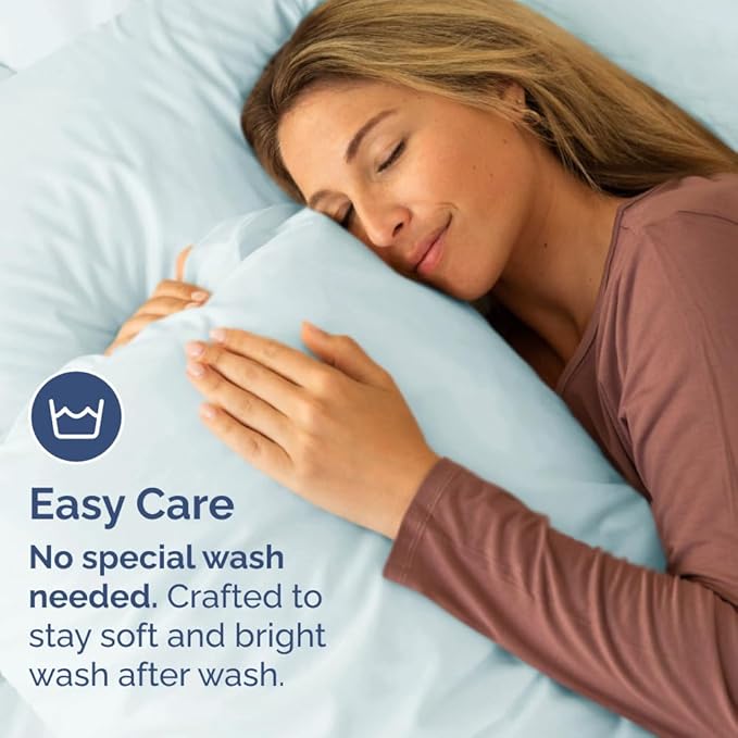 Queen Pillow Cases - 2 Pack - Super Soft Pillowcase Covers - Envelope Enclosure - Hotel Quality Pillow Protectors - Wrinkle Free, Shrink and Stain Resistant - Machine Washable - 20" x 30" (Ice Blue)