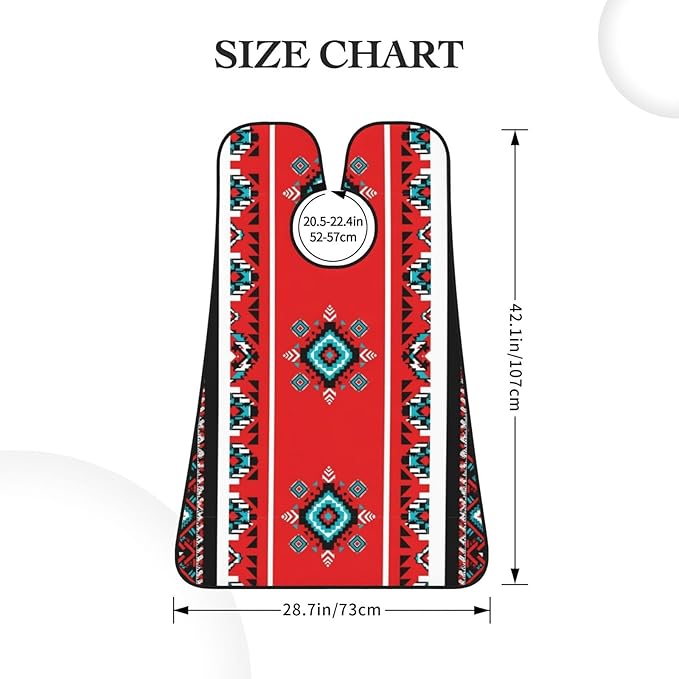 Beard Grooming Cape, Waterproof Hair Catcher for Shaving Trimming, Non-Stick Bib Apron Gifts for Dad Men, Aztec Ethnic Tribal Native American Indian Navajo Shave Bib