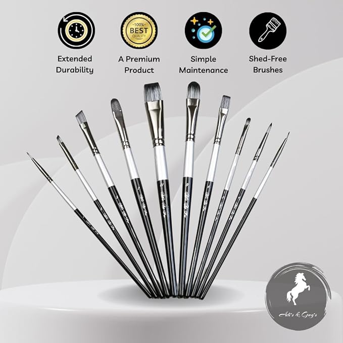ADIS&Guys 10-Piece Professional Face & Body Painting Brush Set – Ideal for Acrylic, Oil & Watercolors, Perfect for Artists & Kids