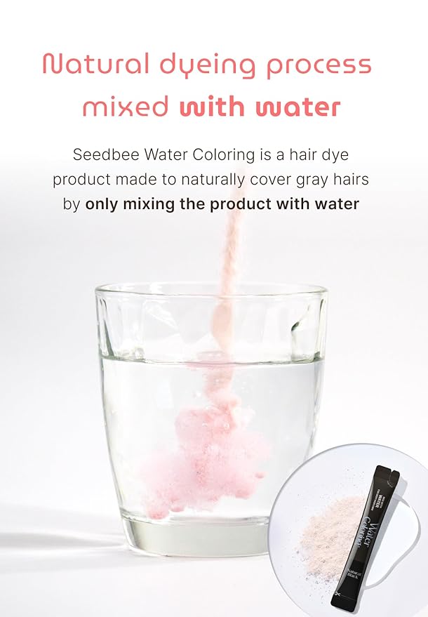 Korean Permanent Hair Dye, Powder Hair Color Kit, Dark Brown, Gray Hair Coverage, Plant-Based Formula, Easy Application for Roots, Short & Long Hair, Vegan, Just Mix with Water (3 Powder Packets)