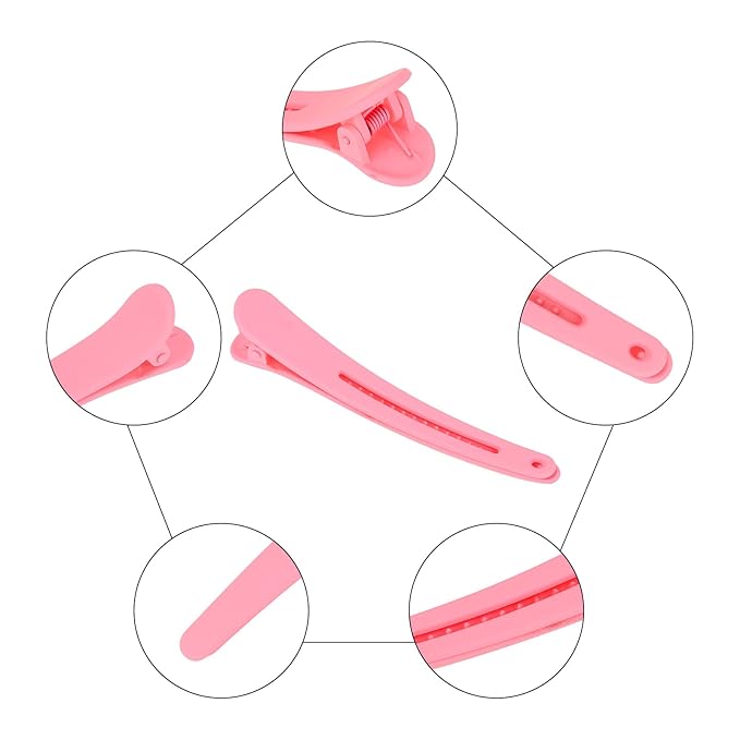 12 Pcs Pink Hair Clips for Styling Sectioning, YISSION 4.7 Inch Large Alligator Hair Clips Hair Barrettes No Crease Duck Billed Hair Clip, Hair Styling Accessories for Women Girls