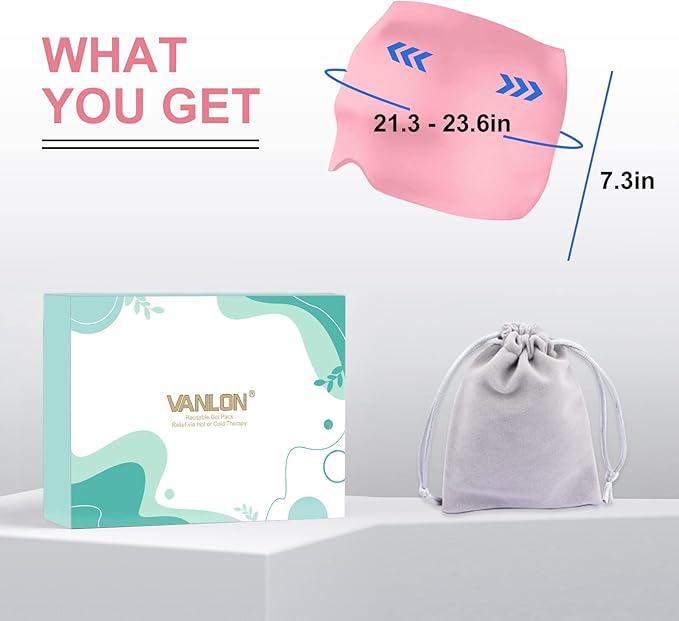 Headache Relief Cap With Reusable 360 Ice Gel Pack - Wearable Migraine and Tension Relief Hat for Puffy Eyes, Sinus & Stress - One Size Fits All
