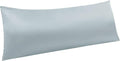NTBAY Zippered Satin Body Pillow Pillowcase, Silky Slip Cooling Body Pillow Cover, Long Side Hidden Zipper, 20x54 Inches, Silver Grey