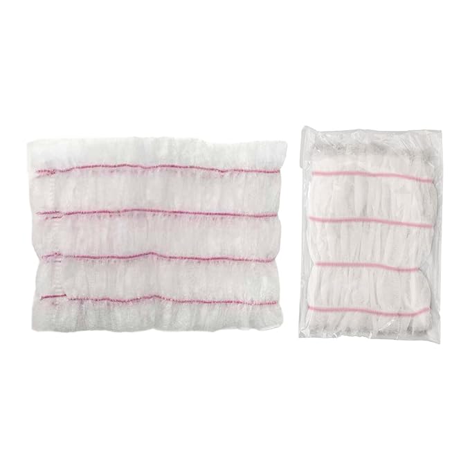 100Pcs SPA Facial Headbands SPA Makeup Headbands Skincare Hair Bands Makeup Head Wraps for Bath Home Showering Personal Use, White Pink