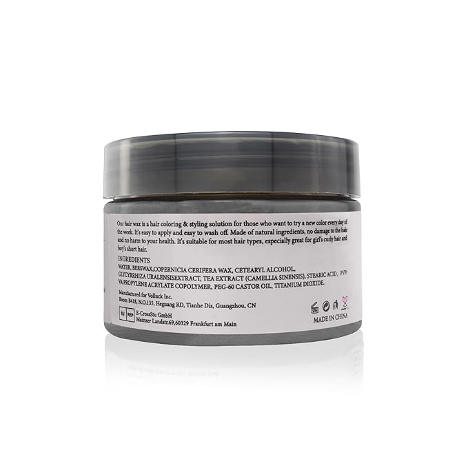 Black Temporary Hair Dye Wax Natural Instant Hair Color Wax Pomades 4.23 oz, Hair Styling Clay for Party, Festival, Halloween, Christmas