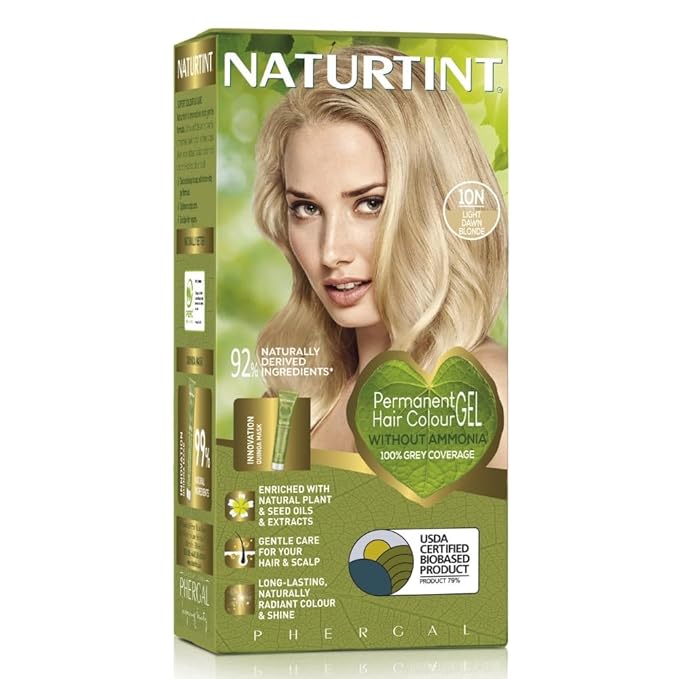 Naturtint 10N Light Dawn Blonde Permanent Hair Color (Pack of 1), Ammonia Free, Vegan, Cruelty Free, up to 100% Gray Coverage, Long Lasting Results (Packaging may vary)