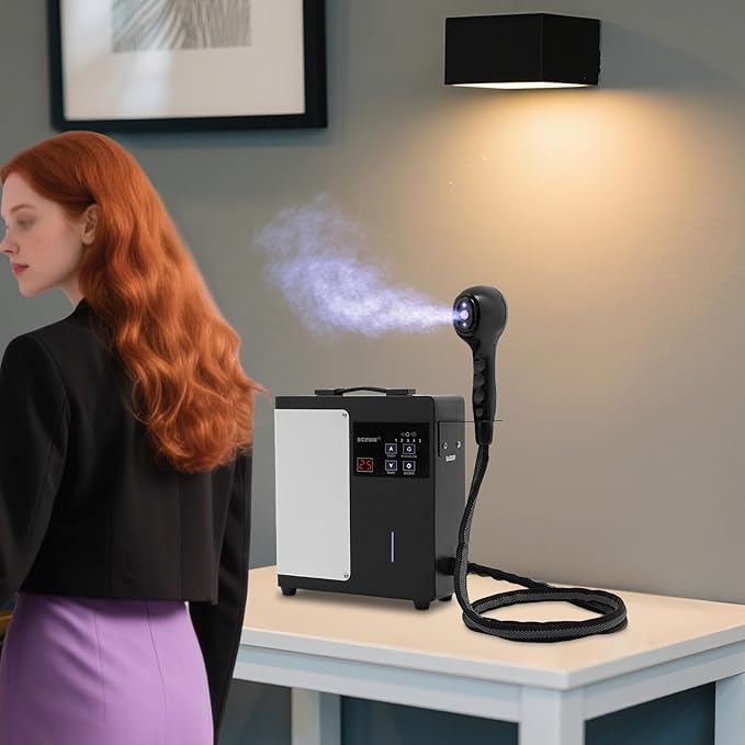 Nano Hair Steamer Pro Hot Mist Hair Steamer 1250W 110V Nano Steamer with 5 Gears Adjustable Fog & Adjust Time Tabletop Steamer for Hair Salons, Beauty Salons