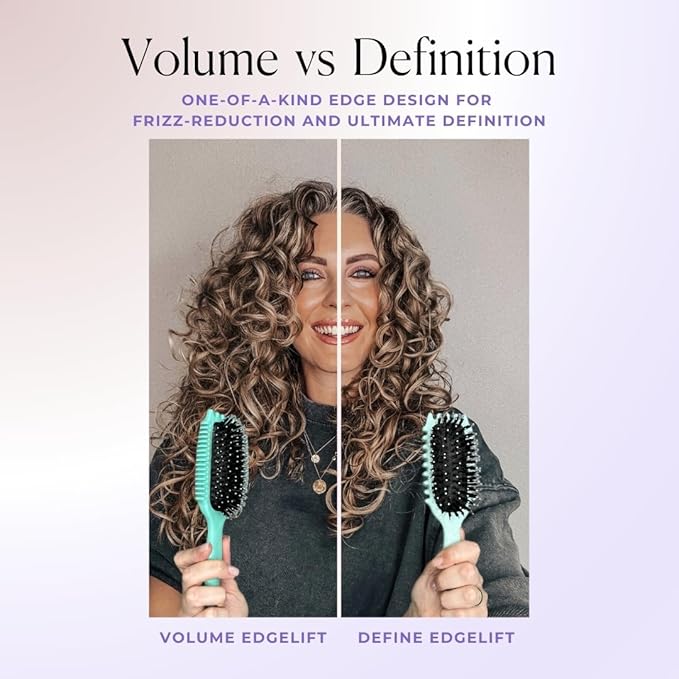 Bounce Curl Volume EdgeLift Brush, 5-in-1 Tool for Volumized Waves, Curls & Coils - Purple
