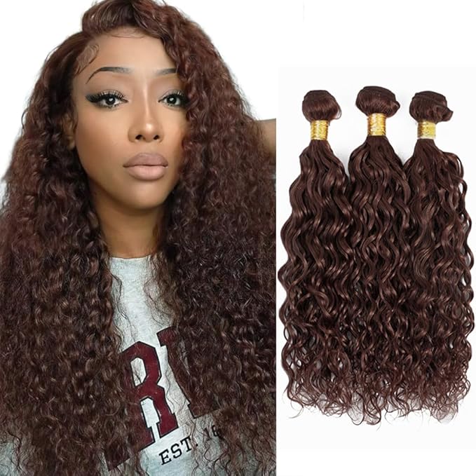 26 28 30 Inch Brown Bundles Human Hair #4 Curly Bundles Niegmeag Peruvian Virgin Remy Hair Chocolate Brown Kinky Curly Bundle Double Weft Hair Weave 300g