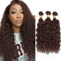 Brown Kinky Curly Bundles Human Hair Color 4 Bundles 16 18 20 Inch Niegmeag Virgin Remy Hair Extensions Double Weft Soft and Skily Chocolate Brown Curly Bundle Hair Weave