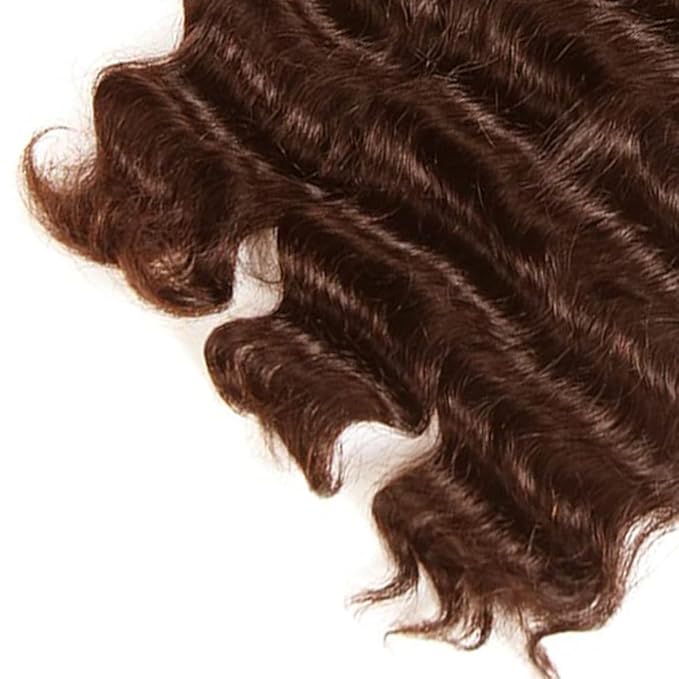 28 30 32 Inch Color 4 Deep Wave Bundles Human Hair Chocolate Brown Bundles Niegmeag Virgin Remy Hair Double Weft Brown Deep Wave Bundle Hair Weave