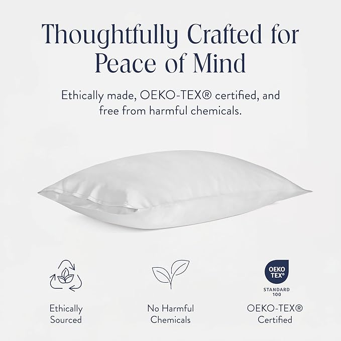 Brooklinen Mulberry Silk Pillowcase – 100% Pure Silk Pillow Case, Soft & Durable, Anti-Friction Comfort, Hight Quality Smooth Texture – Machine Washable & Breathable - Standard Size (Ivory)