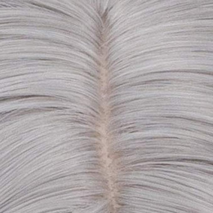 BUFASHION 14" Women Short Silver Kinky Straight Cosplay Synthetic Wigs With Air Bangs 46 Colors Available (Silver)