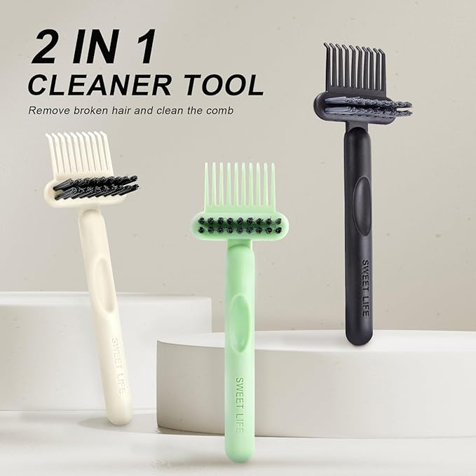 Boar Bristles Hair Brush for Women and Men, Detangling Hair Brush for Smoothing Massage Add Shine, Nylon&Boar Bristles Detangler brush for Hair Healthy (Cleaner-Black)