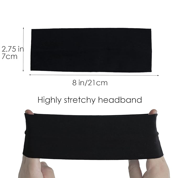 6 Pcs Black White Headbands for Women Hair Cotton Headband Non-slip Stretchy Elastic Head Wrap Holder Hair Accessories