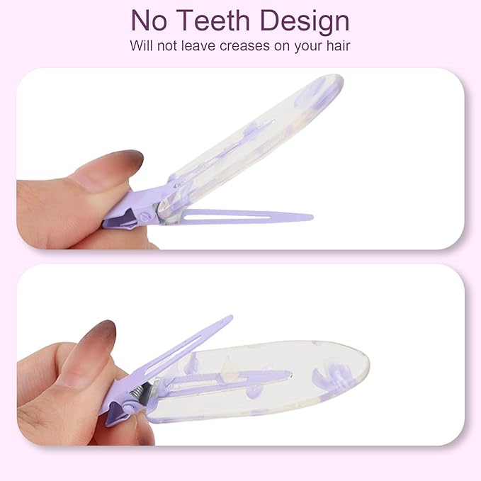 CURASA 12PCS No Bend Hair Clips No Crease Flat Hairclips For Hairstyling Creaseless Makeup Clips Alligator Hair Barrettes Bangs Seamless Duckbill Hair Accessories Hair Salon For Women Girls