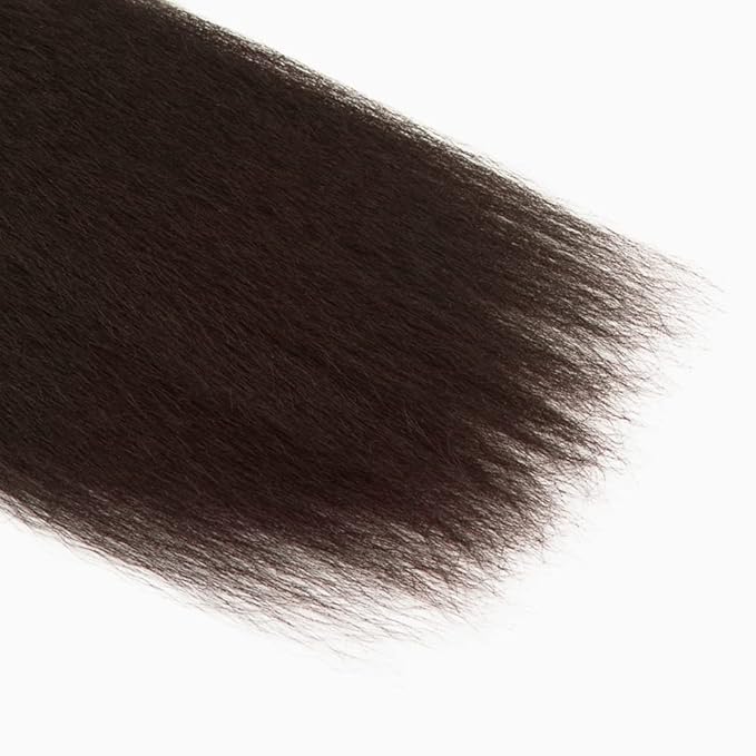 Color 4 Human Hair Bundles Brown Kinky Straight Bundle Brazilian Virgin Soft and Silky Remy Hair 3 Bundles 22 24 26 Inch Double Weft Color 4 Yaki Bundle Chocolate Brown Color 300g