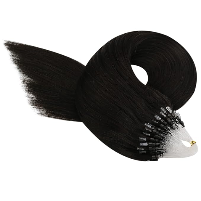YoungSee Micro Bead Hair Extensions Real Human Hair Dark Brown Microlink Hair Extensions Brown 18 Inch Micro Loop Hair Extension Real Human Hair Cold Fusion Hair Extension Straight for School 50s 50g
