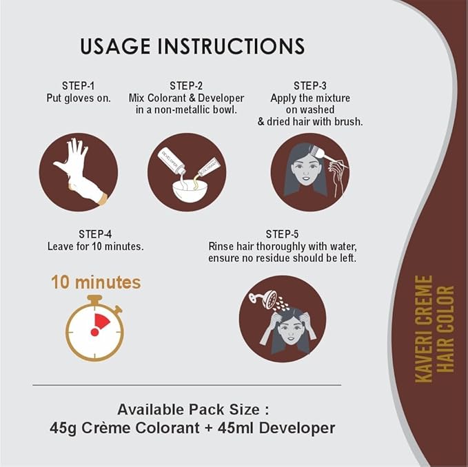 Creme Hair Color Permanent Hair Dye Color - With Improved Creme Formula for 100% Gray Coverage Ammonia Free Hair Color Dye for Rich Bright Long lasting (Dark Brown, 3.04 Fl Oz)