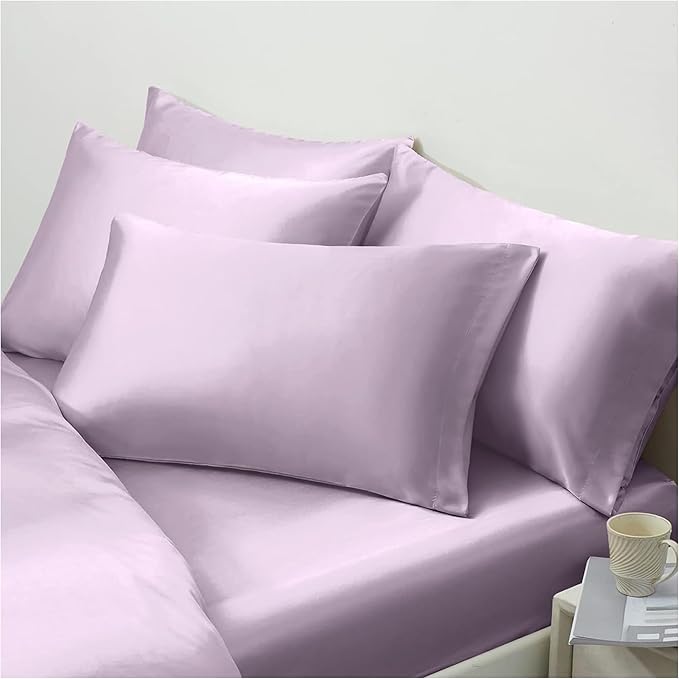 Purple Silk Pillowcase for Hair and Skin Made in USA, Pure 22 Momme Silk Pillow Cases Queen with Zipper, 6A Grade, Anti Aging, Anti Acne, Hypoallergenic, 1 Pc 20"x30" (Queen, Purple)