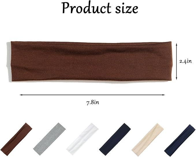 Yoga Headbands for Women, Non Slip Elastic Sweat Hairbands, Solid Color Head Accessories Headscarves Hair Hoop, Sweat-Absorbing Hairbands for Sports, Fitness, Running