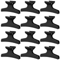 Batiyeer 12 Pcs Butterfly Hair Clips for Styling Sectioning Hair Clips for Women Butterfly Clamps Non Slip Claw Salon Section for Cutting Styling Coloring Thick Thin (Black)