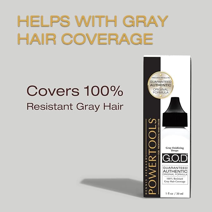 GOD, The Original Gray Oxidizing Drops | Guaranteed Authentic Original Formula l Mix Directly Into Formula For Guaranteed Grey Coverage (1 Fl Oz (Pack of 2))